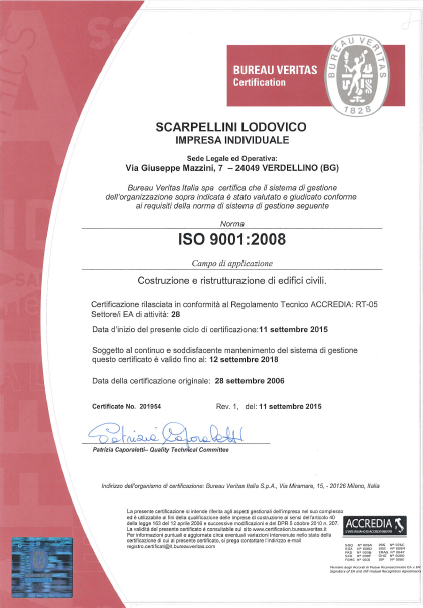 Certificazione UNI EN ISO 9001